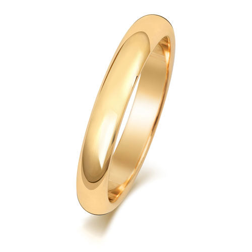 9ct Yellow Gold D Shape Wedding Ring 3mm – E Bixby Jewellers