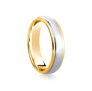 9ct White And Yellow Gold Classic Two Tone 4mm Wedding Ring - E Bixby Jewellers