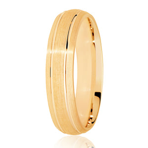 9ct Yellow Gold Brushed Finish 4mm Wedding Ring - E Bixby Jewellers