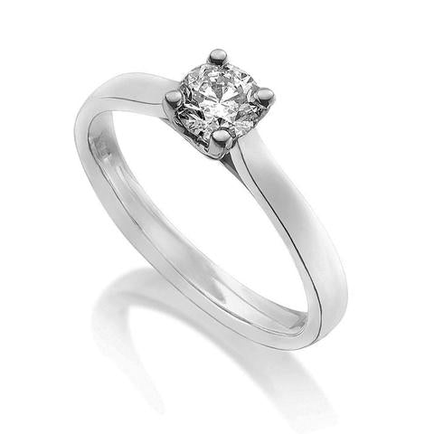 18ct White Gold Brilliant-cut Single Stone 1/4 Carat Diamond Ring - E Bixby Jewellers