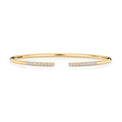 18ct Yellow Gold Diamond Bangle - E Bixby Jewellers