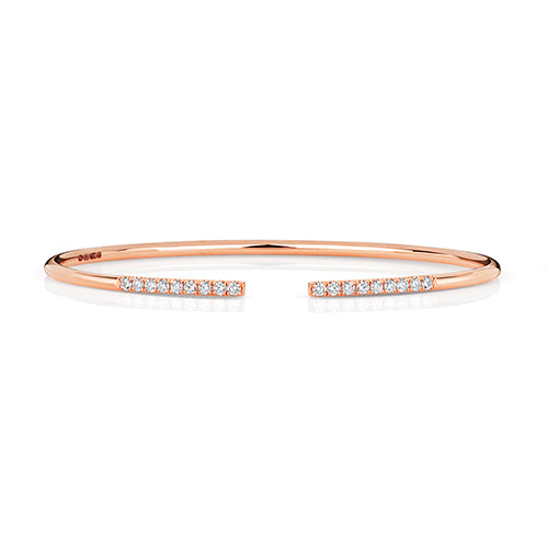 18ct Rose Gold Diamond Bangle - E Bixby Jewellers