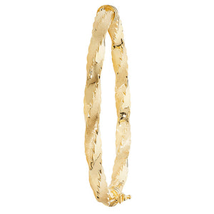 9ct Yellow Gold Ladies DC Hinged Bangle - E Bixby Jewellers