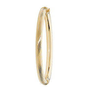 9ct Yellow Gold Ladies Hinged Bangle - E Bixby Jewellers