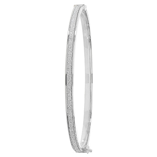 9ct White Gold Ladies Hinged Bangle - E Bixby Jewellers