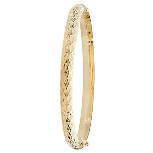 9ct Yellow Gold Ladies DC Hinged Bangle - E Bixby Jewellers