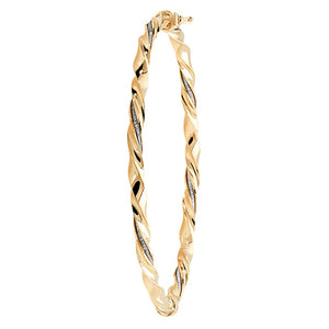 9ct Yellow Gold Ladies Hinged Bangle - E Bixby Jewellers