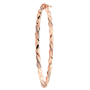 9ct Rose Gold Ladies Hinged Bangle - E Bixby Jewellers