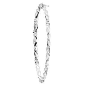 9ct White Gold Ladies Hinged Bangle - E Bixby Jewellers