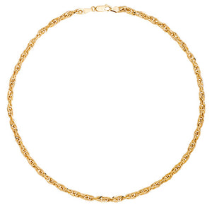 9ct Yellow Gold Ladies 18 Inch POW Hollow Necklet - E Bixby Jewellers