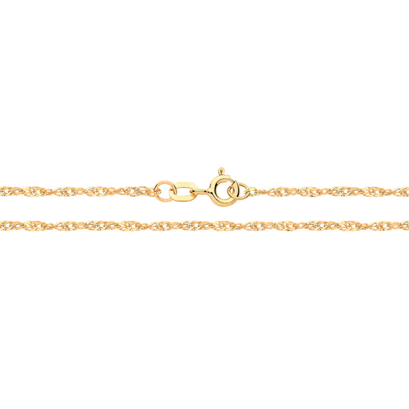 9ct Yellow Gold Singapore Hollow Chain - E Bixby Jewellers