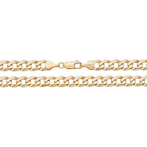 9ct Yellow Gold Flat Curb Bvld Chain - E Bixby Jewellers