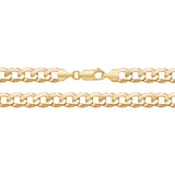 9ct Yellow Gold Mens Flat Bvld Curb Bracelet - E Bixby Jewellers