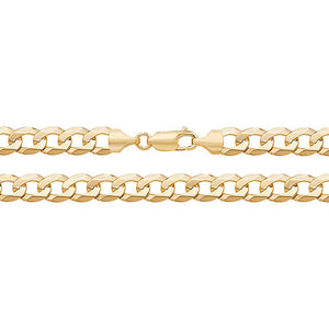 9ct Yellow Gold Flat Curb Bvld Chain - E Bixby Jewellers