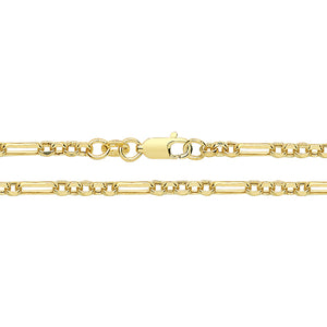 9ct Yellow Gold Hollow Figaro Belcher Chain - E Bixby Jewellers