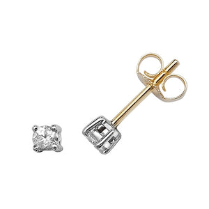 9ct Yellow Gold Diamond Stud Earrings - E Bixby Jewellers