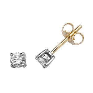 9ct Yellow Gold Diamond Stud Earrings - E Bixby Jewellers