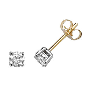 9ct Yellow Gold Diamond Stud Earrings - E Bixby Jewellers