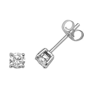 9ct White Gold Diamond Stud Earrings - E Bixby Jewellers