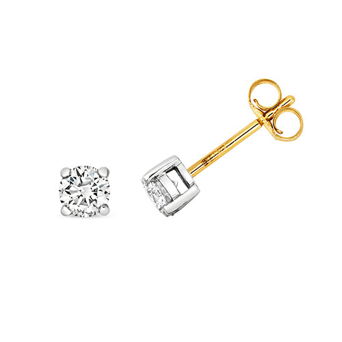 9ct Yellow Gold Diamond Stud Earrings - E Bixby Jewellers