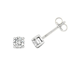 9ct White Gold Diamond Stud Earrings - E Bixby Jewellers