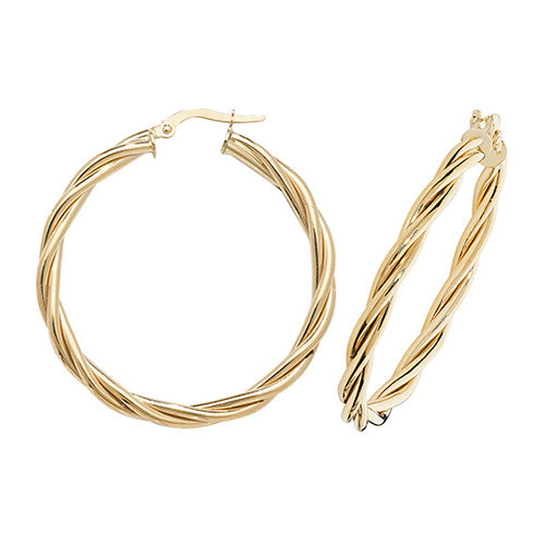 9ct Yellow Gold Hoop Earrings - E Bixby Jewellers