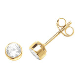 9ct Yellow Gold Round CZ Stud Earrings - E Bixby Jewellers