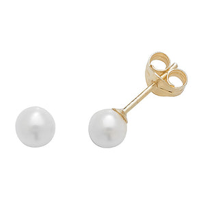 9ct Yellow Gold Pearl Stud Earrings - E Bixby Jewellers