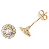 9ct Yellow Gold Round CZ Stud Earrings - E Bixby Jewellers