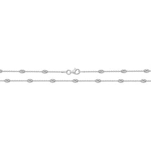 Silver Station Oval Moon chain Bracelet 7 inch - E Bixby Jewellers