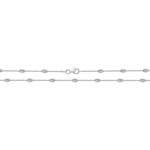 Silver Station Oval Moon chain Bracelet 7 inch - E Bixby Jewellers