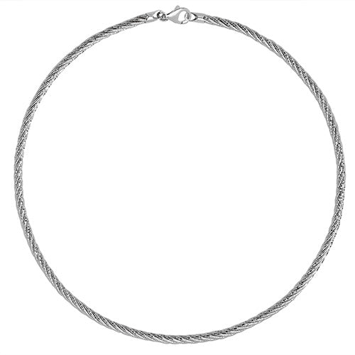 Silver Fancy Twist Ladies Necklet - E Bixby Jewellers