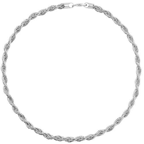 Silver Ladies Twist Necklet - E Bixby Jewellers