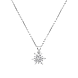 Silver CZ Snowflake Necklet - E Bixby Jewellers