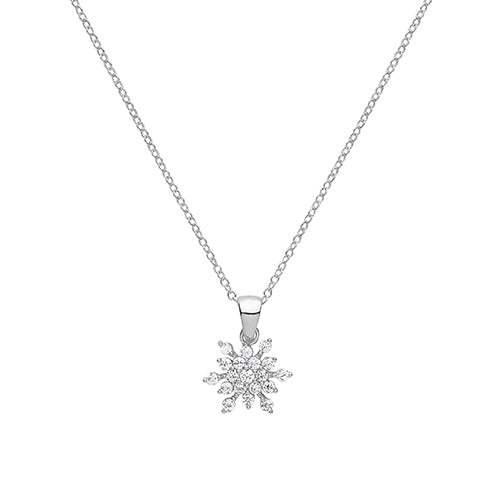 Silver CZ Snowflake Necklet - E Bixby Jewellers