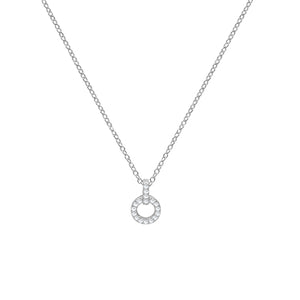 Silver CZ Open Circle Necklet - E Bixby Jewellers