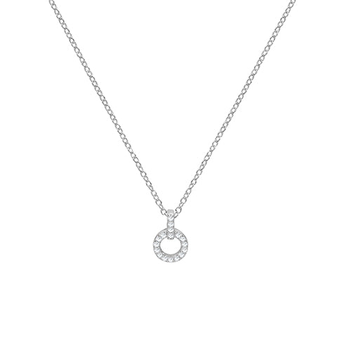 Silver CZ Open Circle Necklet - E Bixby Jewellers