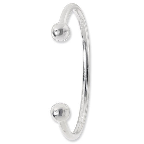 Mens Silver Plain Torc Bangle - E Bixby Jewellers