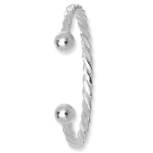 Mens Silver Twisted Torc Bangle - E Bixby Jewellers