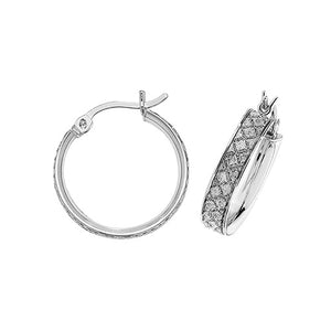 Silver Moondust Hoop Earrings - E Bixby Jewellers