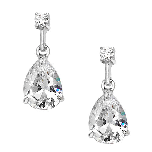 Silver Cz Drop Earrings - E Bixby Jewellers