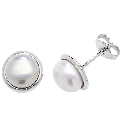 Silver Pearl Stud Earrings - E Bixby Jewellers