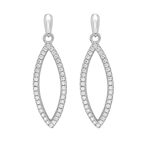 Silver Cz Drop Earrings - E Bixby Jewellers