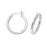 Silver Plain Hoop Earrings - E Bixby Jewellers