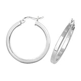 Silver Plain Hoop Earrings - E Bixby Jewellers