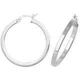 Silver Plain Hoop Earrings - E Bixby Jewellers