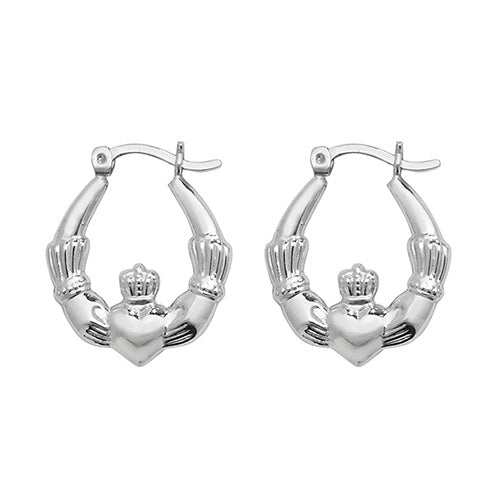 Silver Claddagh Earrings - E Bixby Jewellers