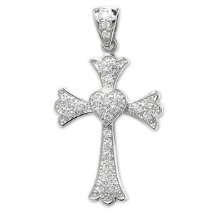 Silver Cubic Zirconia Stone Set Cross - E Bixby Jewellers