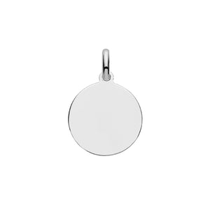 Silver Round 15mm Plain Polished Engravable Pendant - E Bixby Jewellers