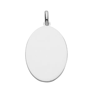 Silver Oval 18mm × 24mm Plain Polished Engravable Pendant - E Bixby Jewellers